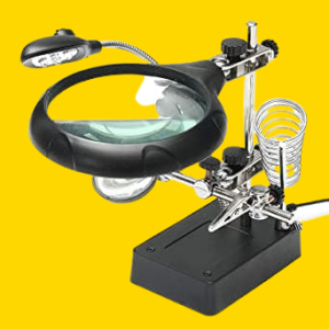 Eis MG16129-C Helping Hand Soldering Stand Magnifying 5 LED Auxiliary Clamp Clip Magnifier | Welding Rework Repair Solder Iron Holder | Clamp Clip Magnifier Welding Rework Repair Solder Iron Holder
