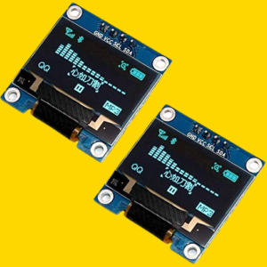 Allianztec 2Pcs 0.96" I2C IIC SPI Serial 128x64 OLED Display SSD1306 Module Board with Pin Headers - Blue