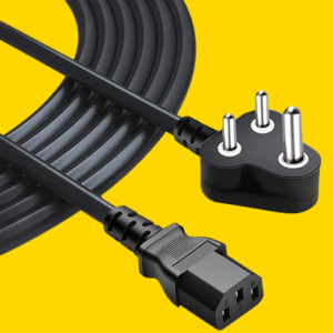 TECH-X Power Cord 3 Meter Replacement Power Cable, India Plug IEC Computer Mains Power Cable Cord for Desktop 3 pin Power Cable for PC, Power Cable for Monitor,Power Supply, TV, SMPS and Printer