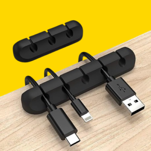 Adhesive Cable Clips, Cord Holder Cable Management, Cord Organizer USB Cable Power Wire/Cord, 2 Packs Cable Organizer for Car Home and Office (5, 3 Slots)